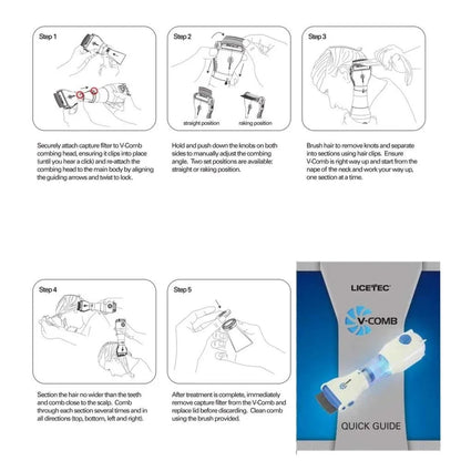 V Comb Electric Lice Removal Machine