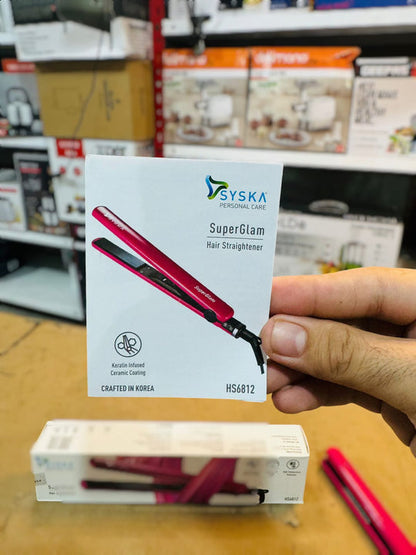 Syska hair straightener with keratin plates from Ajwa Imports manual.