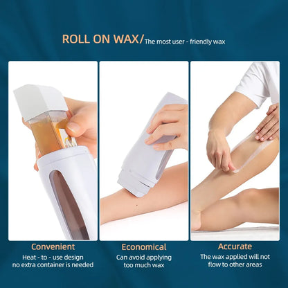3-in-1 Wax Heater & Roll-On Hair Removal Kit