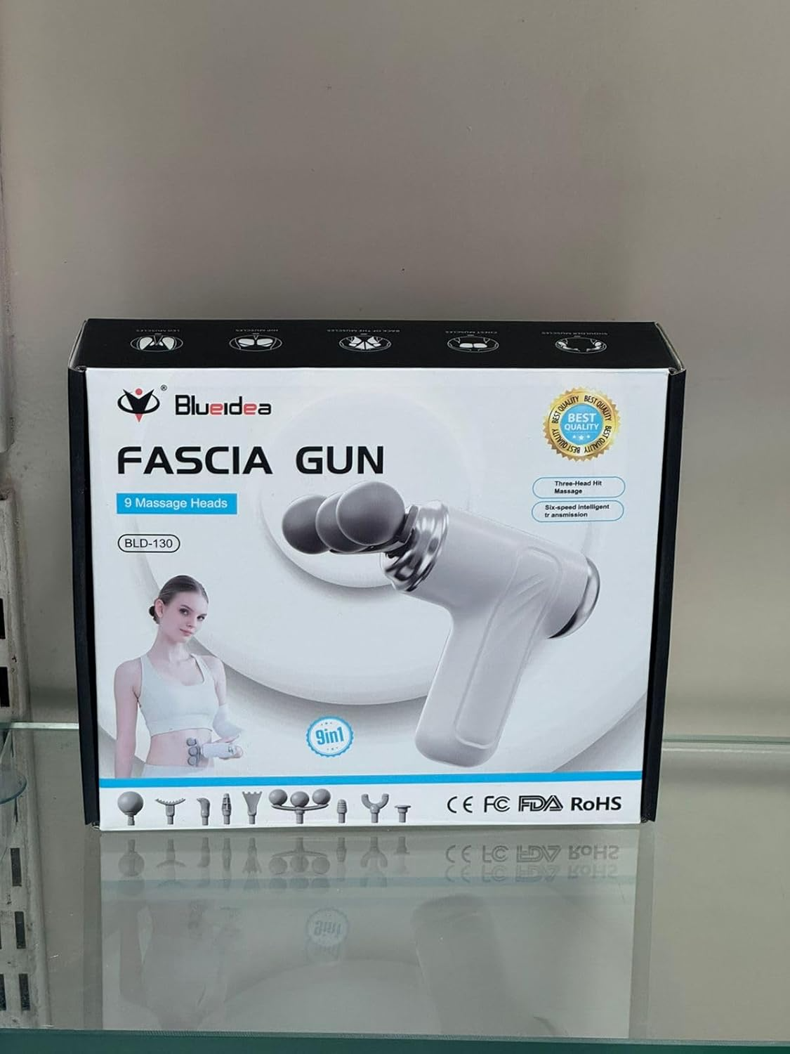 Fascia Gun BLD-130 — Deep Tissue Massager | 9 Heads, 6 Different Speeds limit