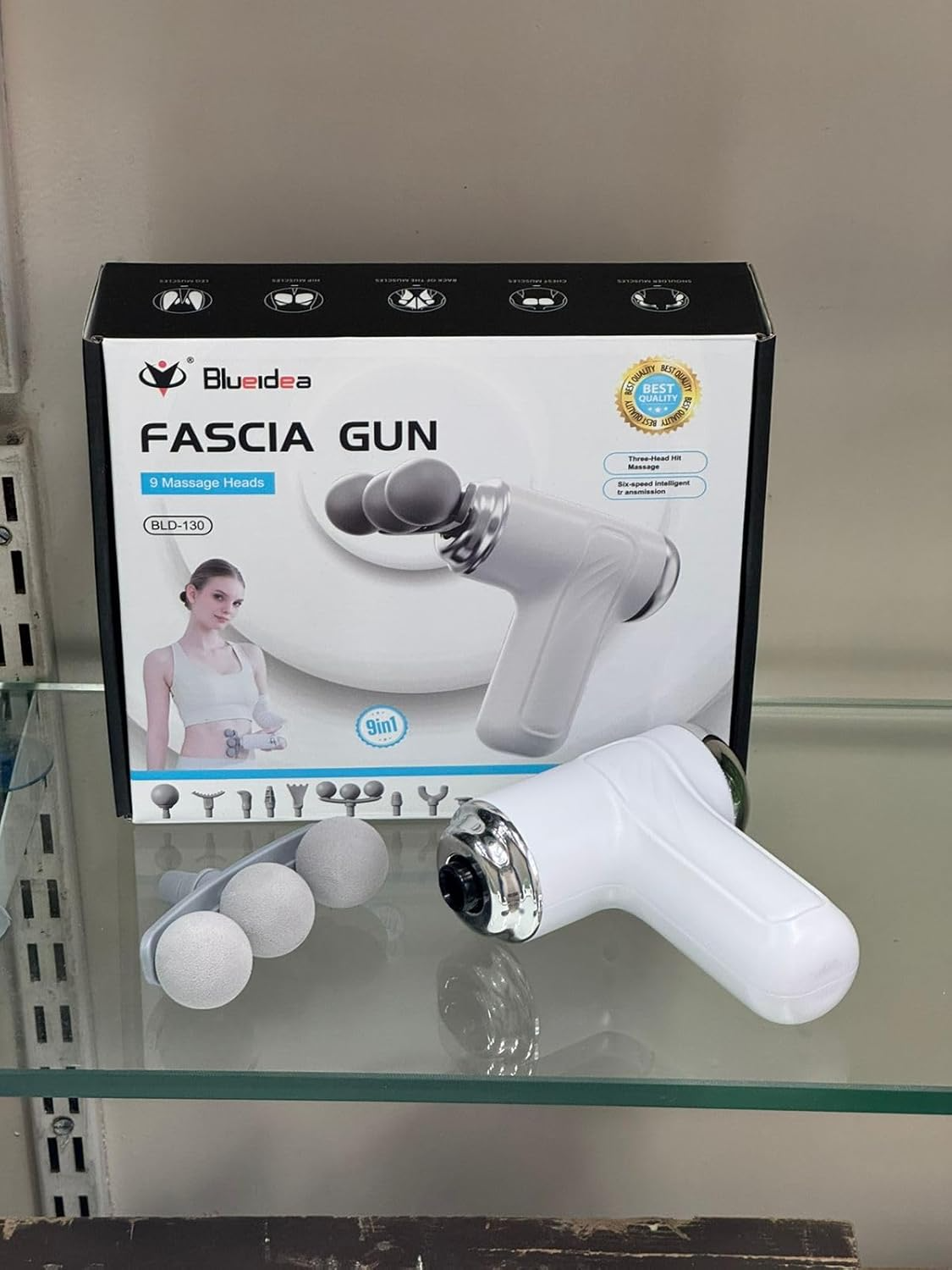 Fascia Gun BLD-130 — Deep Tissue Massager | 9 Heads, 6 Different Speeds limit