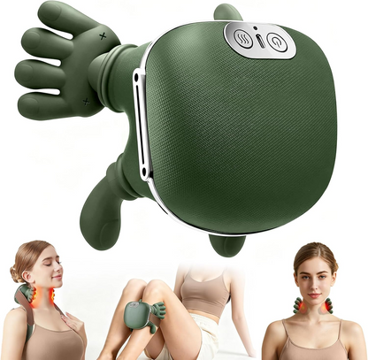 4D Neck & Shoulder Massager with Heat & Real Human Hand Kneading – 12 Months Warranty