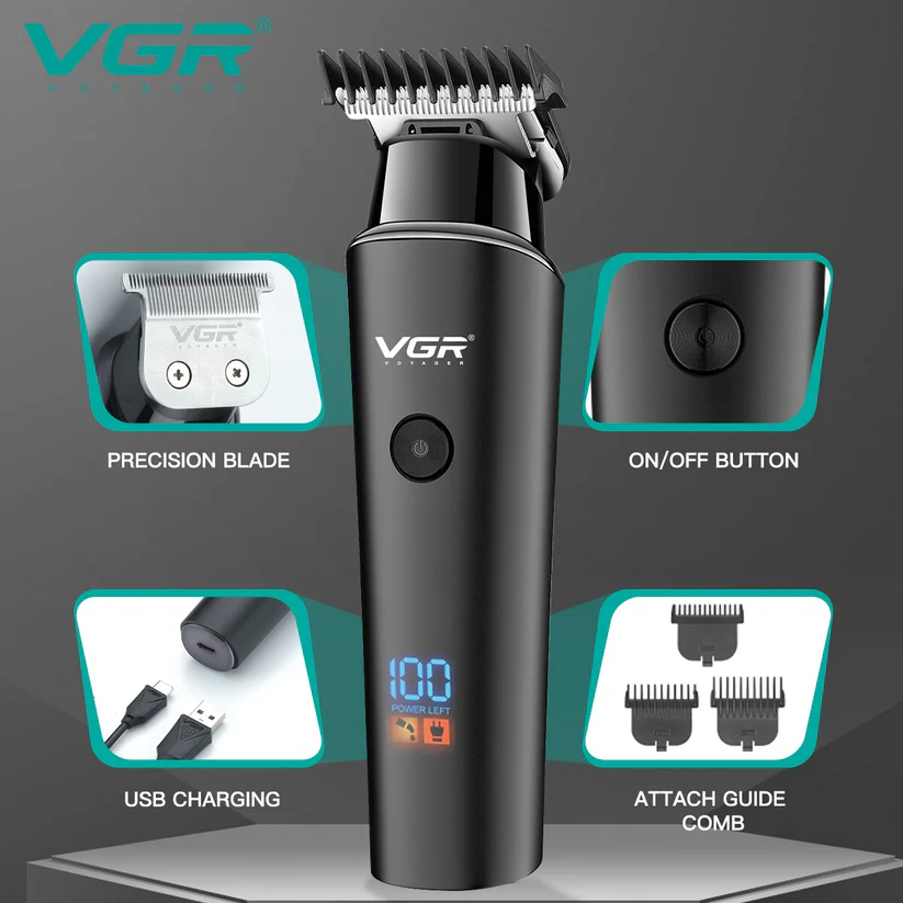 VGR Professional Hair & Beard Trimmer — Cordless Grooming Kit